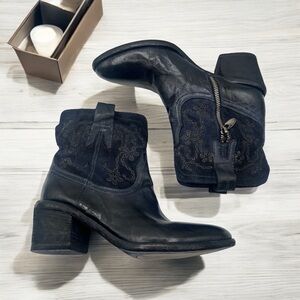 VERO CUOIO ITALIAN LEATHER HANDMADE SIZE 36.5 DEEP BLUE
